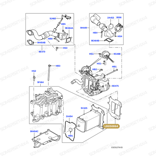 LR050864 LAND ROVER - GASKET - EGR COOLER From ALLMAKES