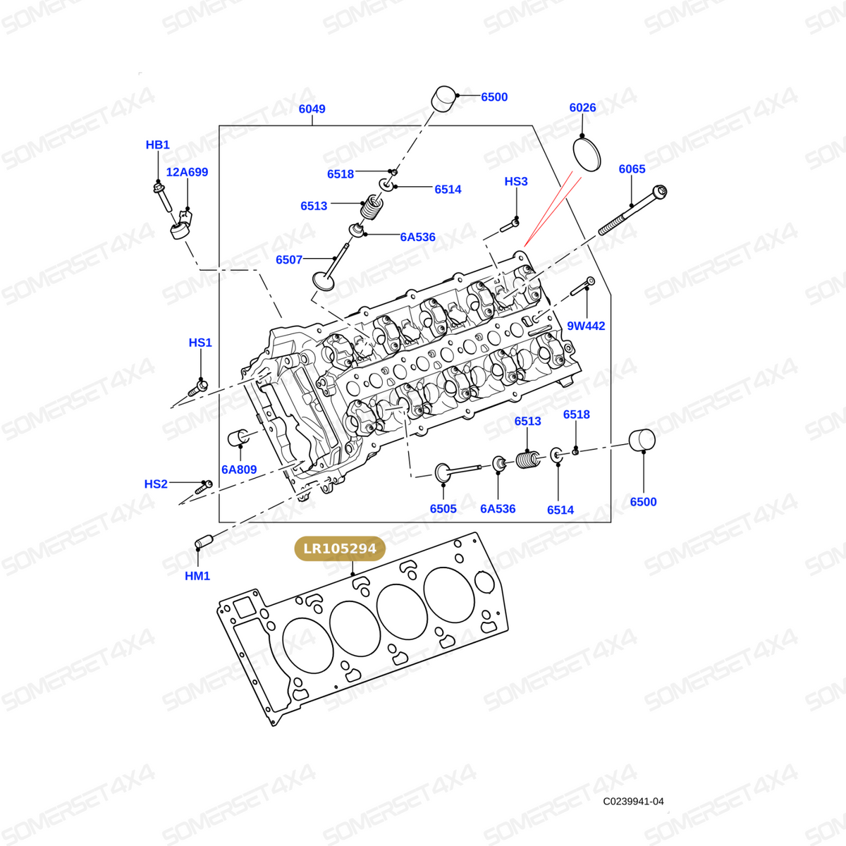 LR105294 LAND ROVER - GASKET - CYLINDER HEAD From ALLMAKES