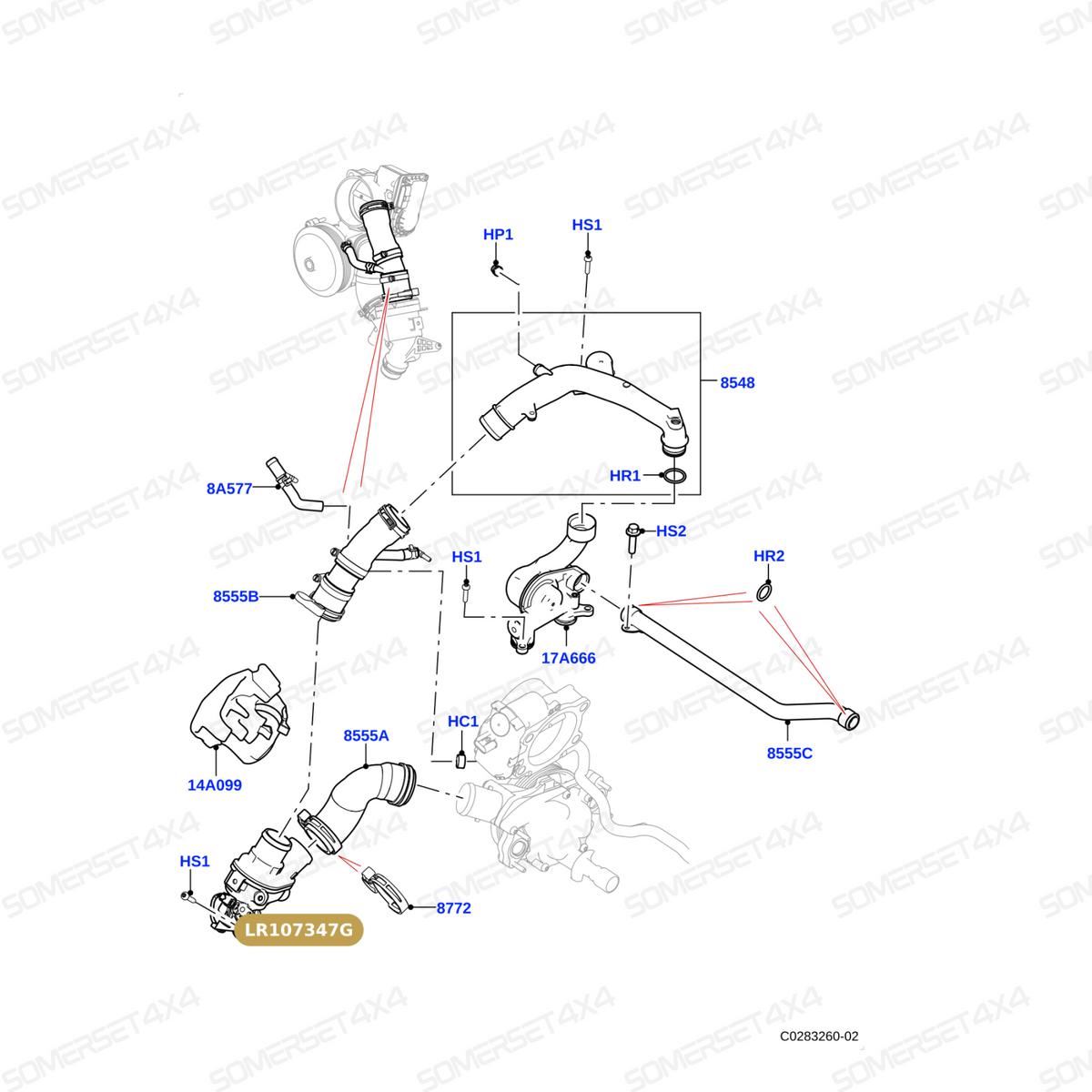 LR107347G LAND ROVER - THERMOSTAT AND HOUSING From WHALER