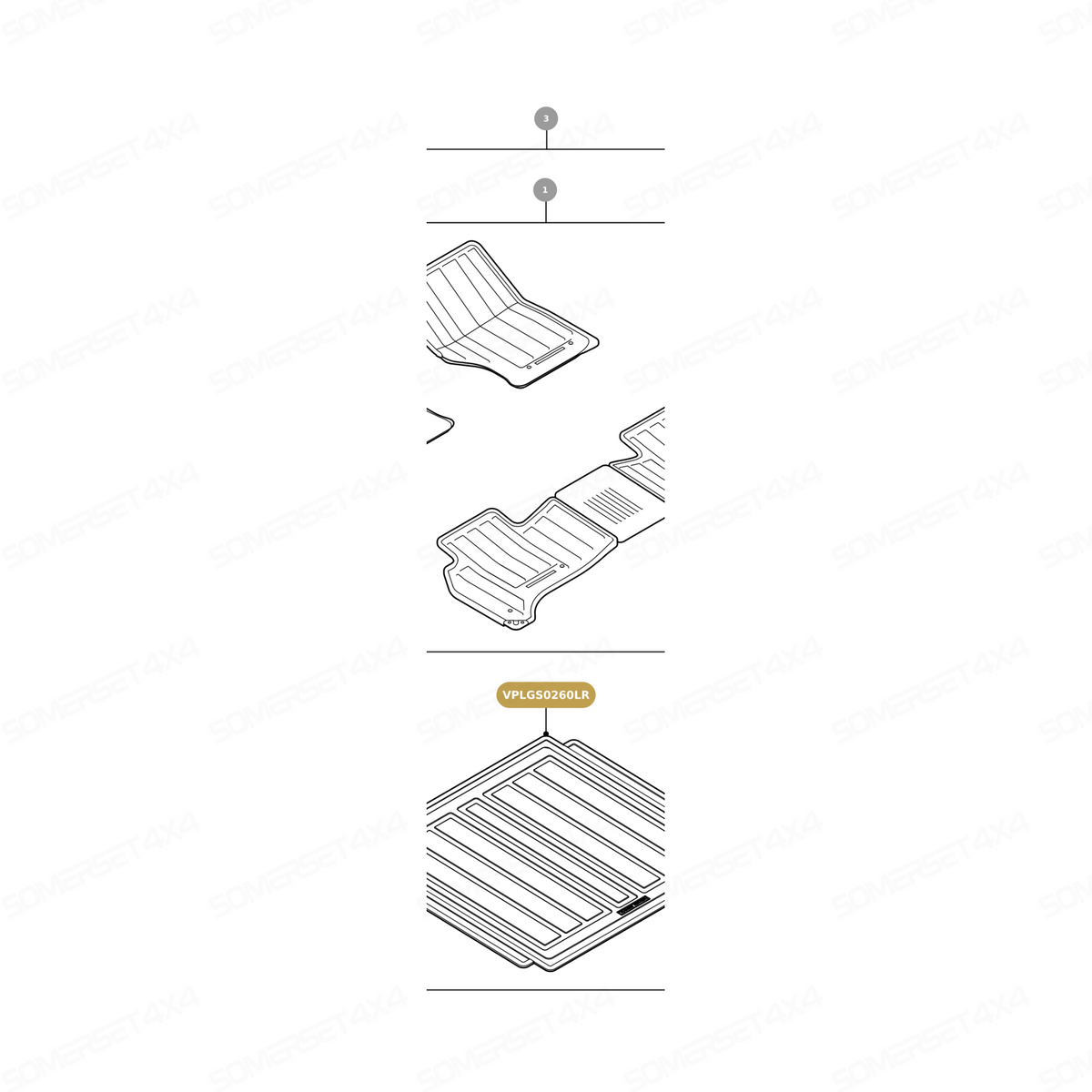 VPLGS0260LR GENUINE LAND ROVER - MAT RUBBER