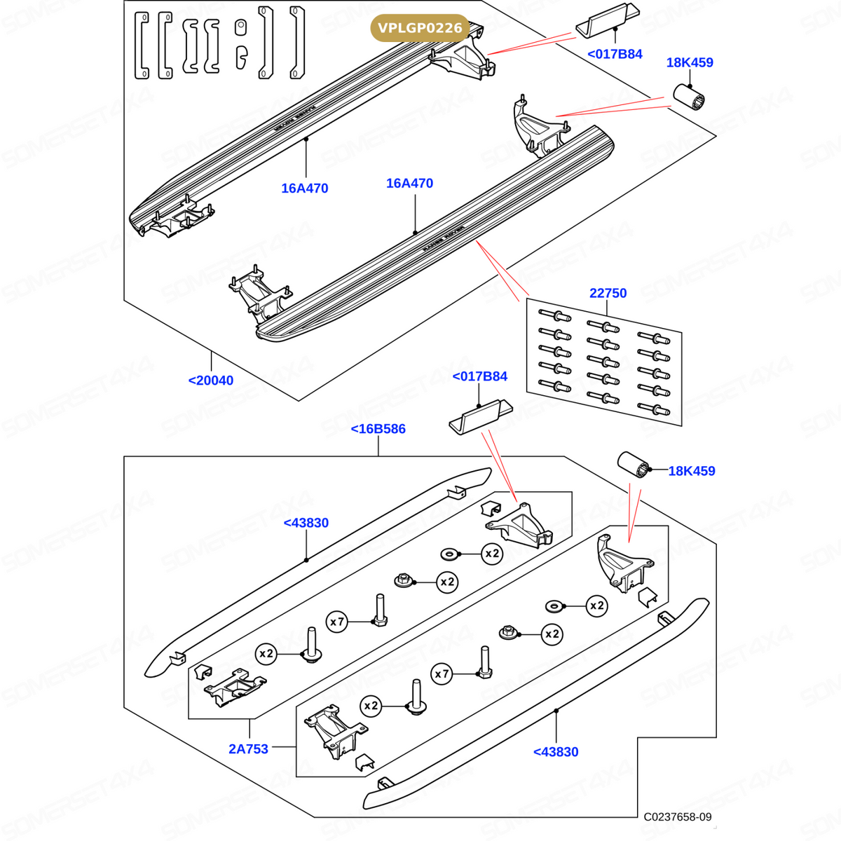 VPLGP0226 LAND ROVER - SIDE STEPS - FIXED - RR / RRS - 2014 ON From ALLMAKES