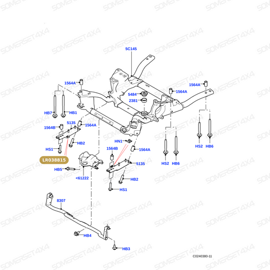 LR038815 LAND ROVER - NUT AND RETAINER From ALLMAKES