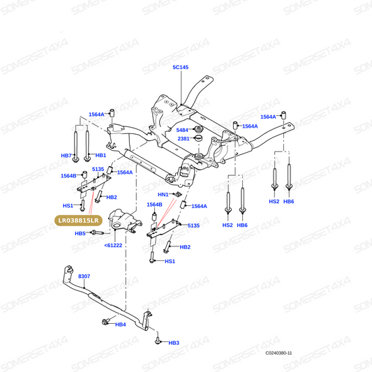 LR038815LR GENUINE LAND ROVER - NUT AND RETAINER
