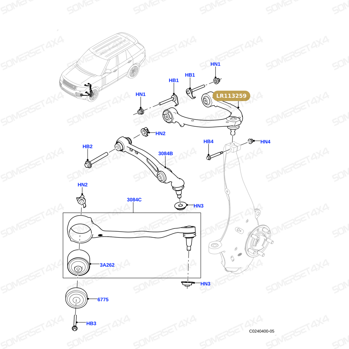 LR113259 LAND ROVER - ARM - FRONT SUSPENSION From PR2 ALLMAKES