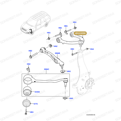 LR113259 LAND ROVER - ARM - FRONT SUSPENSION From PR2 ALLMAKES