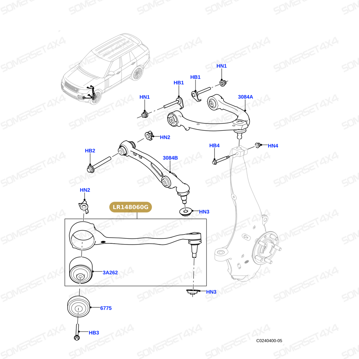 LR148060G LAND ROVER - FRONT ARM SUSPENSION From DELPHI