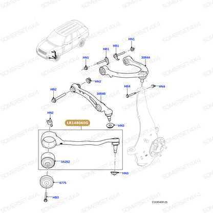 LR148060G LAND ROVER - FRONT ARM SUSPENSION From DELPHI