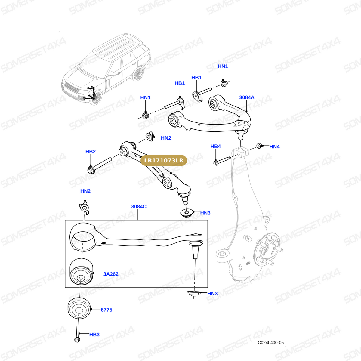LR171073LR GENUINE LAND ROVER - ARM - FRONT SUSPENSION
