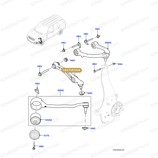 LR171073LR GENUINE LAND ROVER - ARM - FRONT SUSPENSION