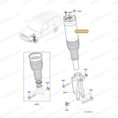LR102248PR LAND ROVER - SHOCK ABSORBER From Pressurised
