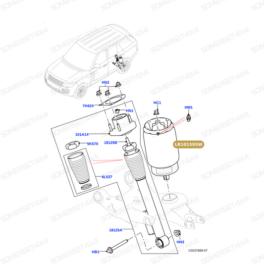 LR101594W LAND ROVER - SPRING - AIR SUSPENSION From BWI