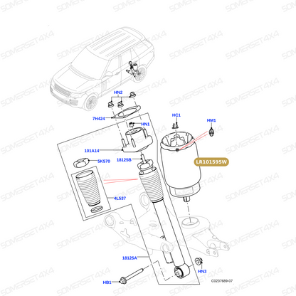 LR101595W LAND ROVER - SPRING - AIR SUSPENSION From BWI