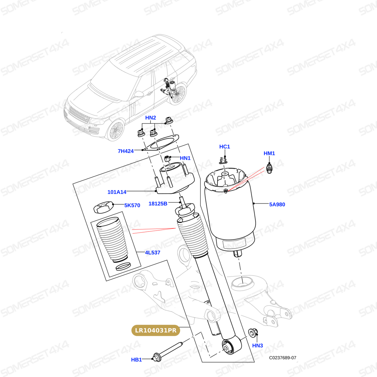 LR104031PR LAND ROVER - SHOCK ABSORBER From PROEVO+