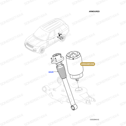 LR044853W LAND ROVER - AIR SPRING - REAR - RH From BWI