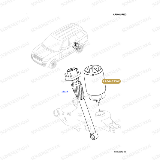 LR044853W LAND ROVER - AIR SPRING - REAR - RH From BWI