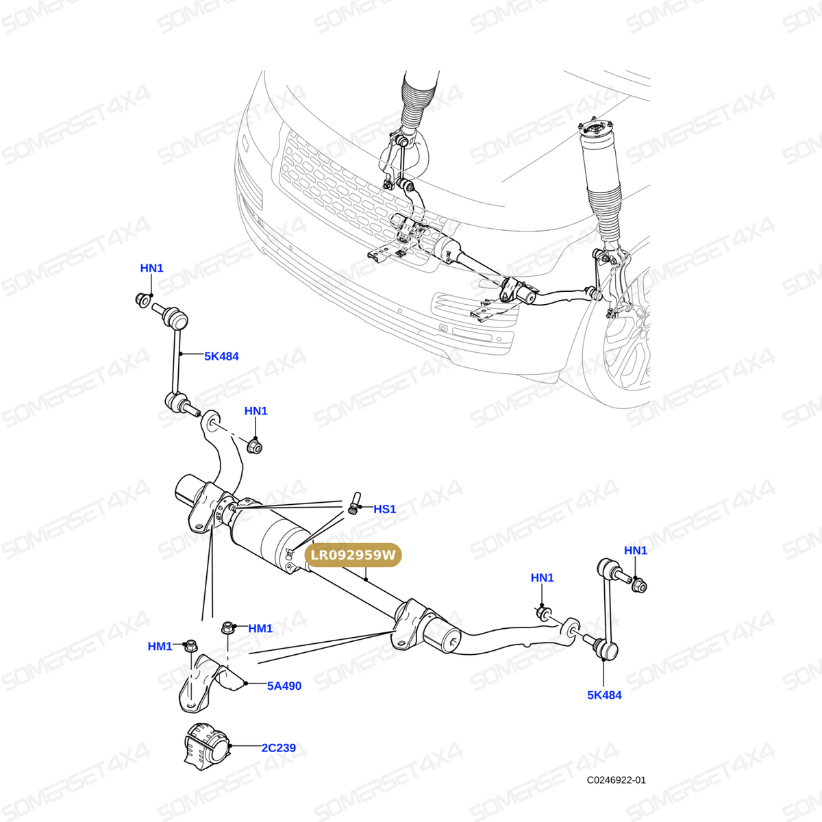 LR092959W LAND ROVER - BAR - FRONT STABILIZER From BWI