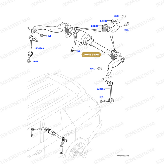 LR043845W LAND ROVER - BAR - STABILIZER From BWI