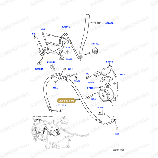 LR056319G LAND ROVER - TUBE - ACTIVE ROLL BAR SYSTEM From PR2 ALLMAKES OE