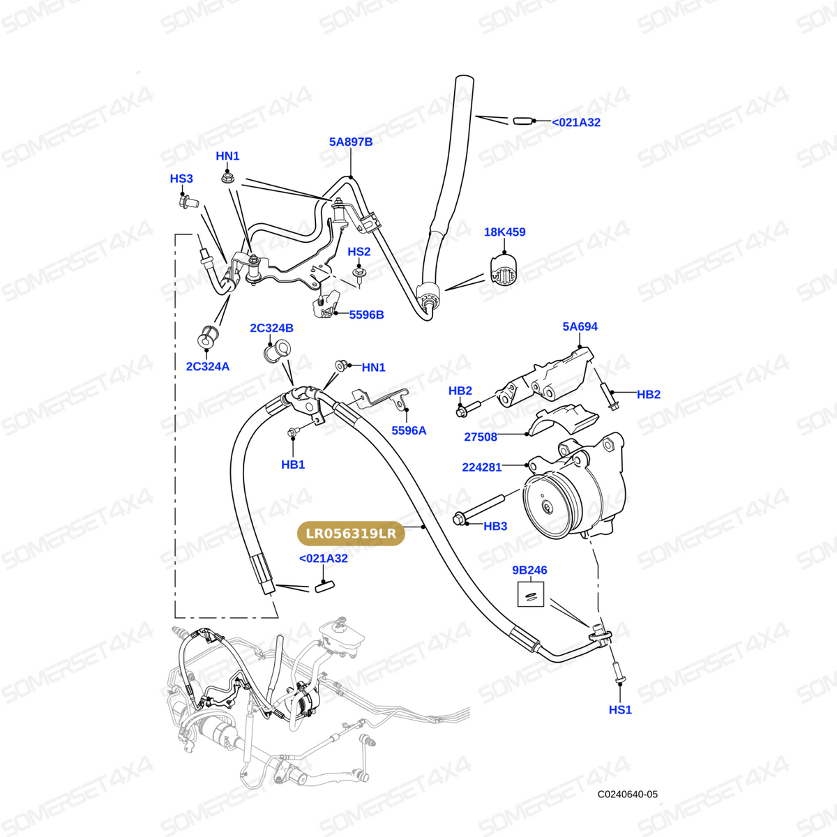 LR056319LR GENUINE LAND ROVER - TUBE - ACTIVE ROLL BAR SYSTEM
