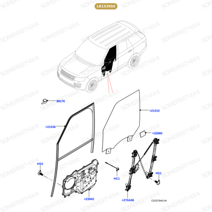 LR153950 LAND ROVER - REGULATOR AND MOTOR WINDOW From ALLMAKES