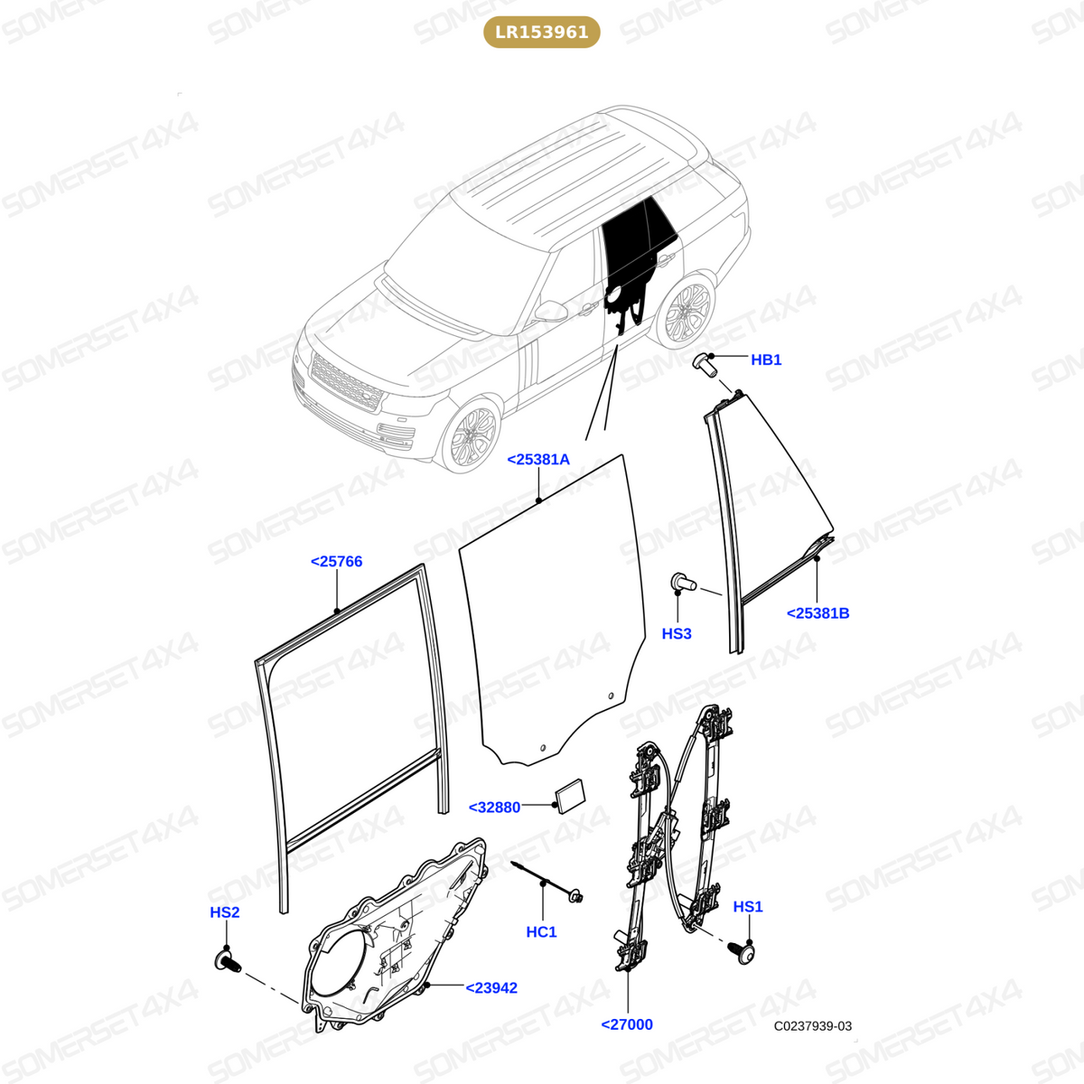LR153961 LAND ROVER - REGULATOR AND MOTOR - WINDOW From ALLMAKES