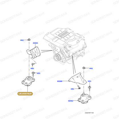 LR105970LR GENUINE LAND ROVER - BRACKET - ENGINE MOUNTING