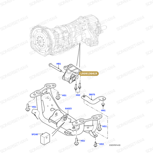 LR091364LR GENUINE LAND ROVER - INSULATOR - ENGINE SUPPORT