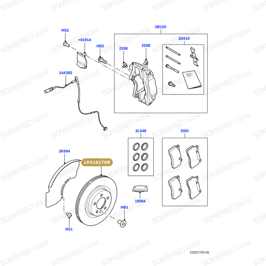 LR016176R LAND ROVER - BRAKE DISC From BRITPART