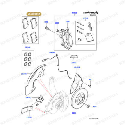 LR160069A LAND ROVER - BRAKE PAD SET-FRONT L405;L494 From ATE