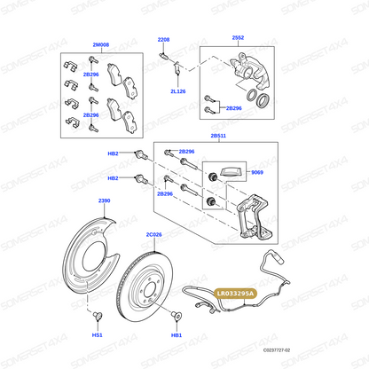 LR033295A LAND ROVER - BRAKE SENSOR PAD WEAR - REAR From AUTOTEC