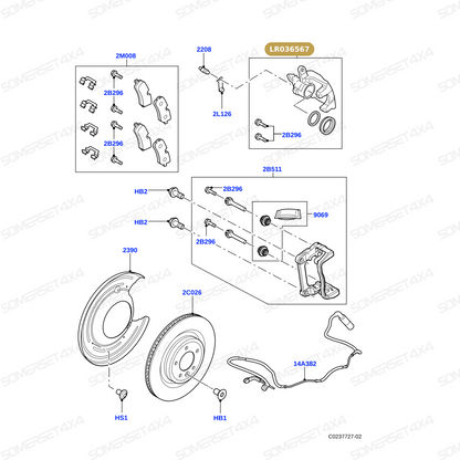 LR036567 LAND ROVER - CALIPER ASSEMBLY From ALLMAKES