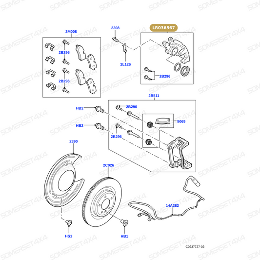LR036567 LAND ROVER - CALIPER ASSEMBLY From ALLMAKES