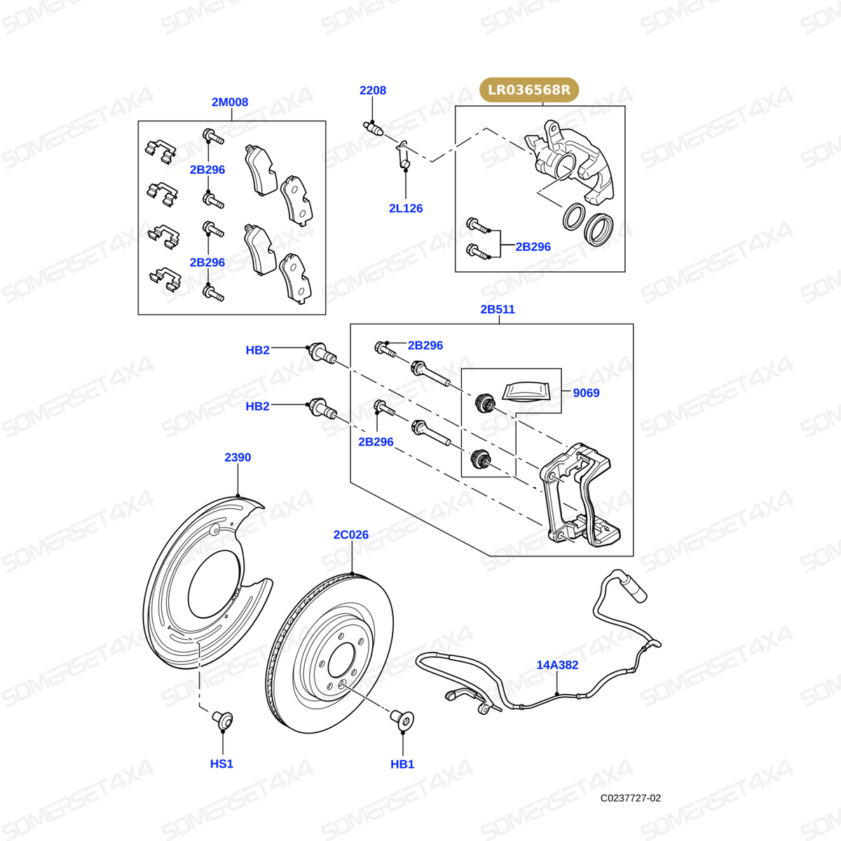 LR036568R LAND ROVER - CALIPER ASSEMBLY - REAR LH From ALLMAKES