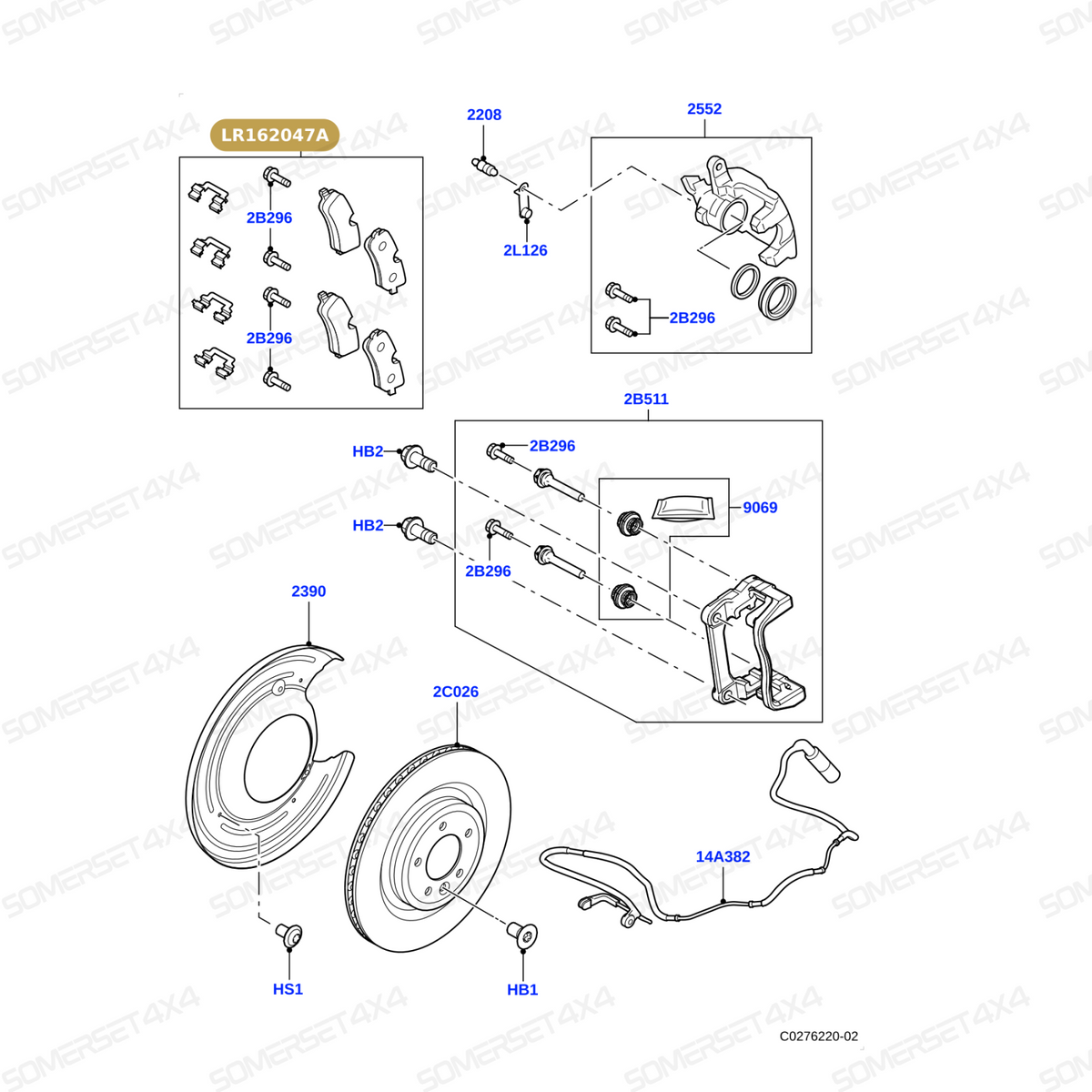 LR162047A LAND ROVER - BRAKE PAD SET-REAR L405;L462;L494;L663 From ATE