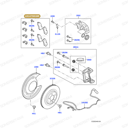 LR147981BR LAND ROVER - KIT - BRAKE LINING From BREMBO