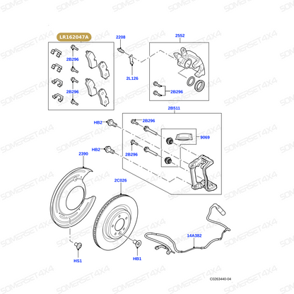 LR162047A LAND ROVER - BRAKE PAD SET-REAR L405;L462;L494;L663 From ATE