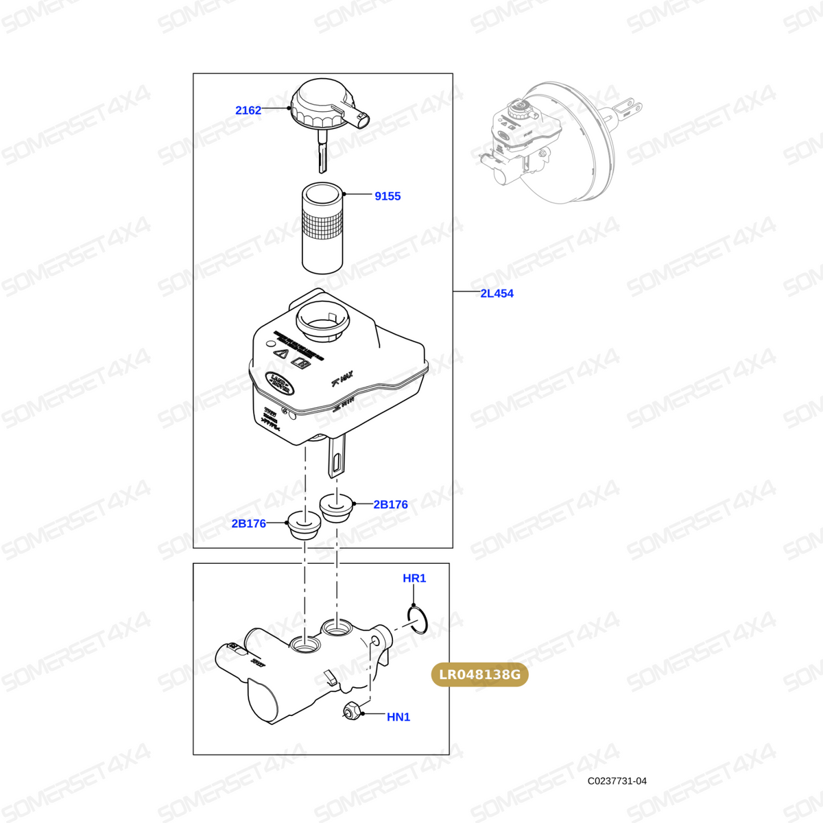 LR048138G LAND ROVER - CYLINDER-MASTER-BRAKE L405;L494 From TRW
