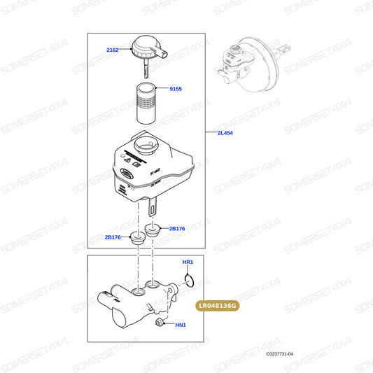 LR048138G LAND ROVER - CYLINDER-MASTER-BRAKE L405;L494 From TRW