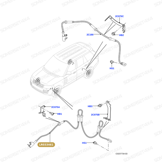 LR033461 LAND ROVER - SENSOR ABS - FR - RR L405 - RRS14> From AUTOTEC