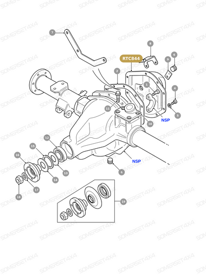 RTC844 LAND ROVER - COVER - AXLE CASE - REAR AXLE - SALISBURY AXLE From ALLMAKES