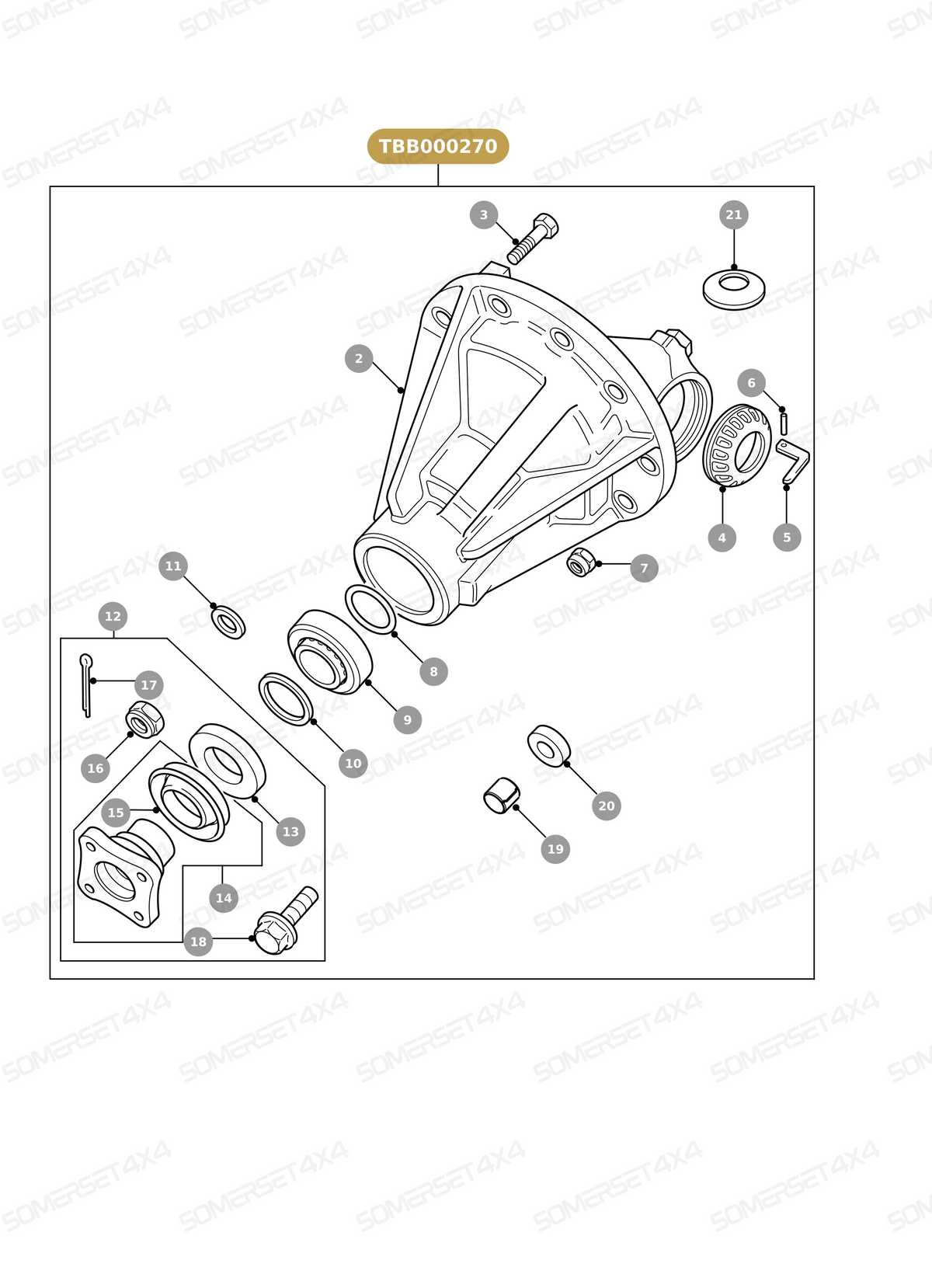 TBB000270 LAND ROVER - DIFFERENTIAL ASSY NEW From ALLMAKES