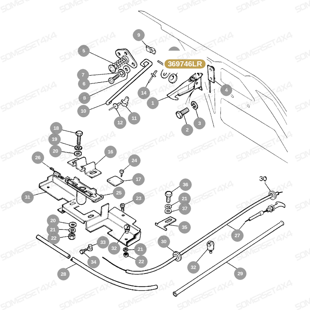 369746LR GENUINE LAND ROVER - GROMMET
