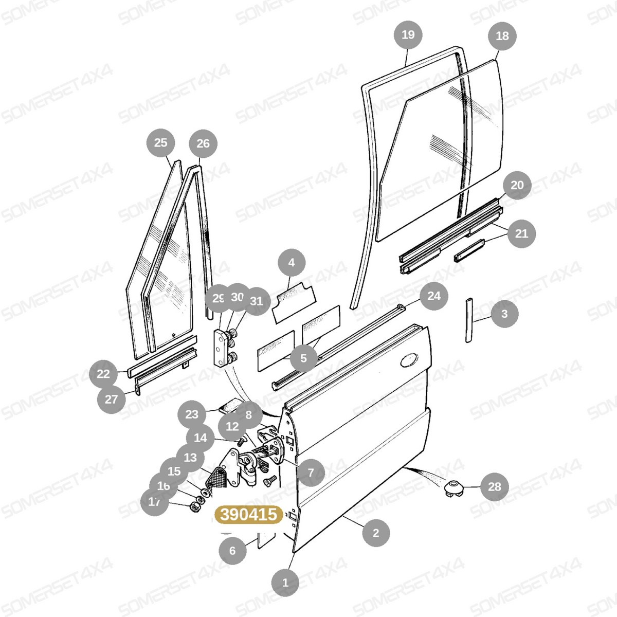 390415 LAND ROVER - RANGE ROVER DOOR HINGE From ALLMAKES