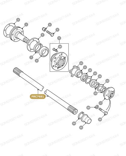 FRC7681 LAND ROVER - HALFSHAFT  LH - REAR From ALLMAKES