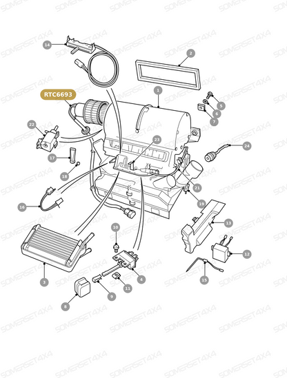 RTC6693 LAND ROVER - MOTOR/FAN ASSY WITHOUT ADAPTOR LEAD From ALLMAKES