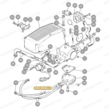 ERC8598LR GENUINE LAND ROVER - HOSE