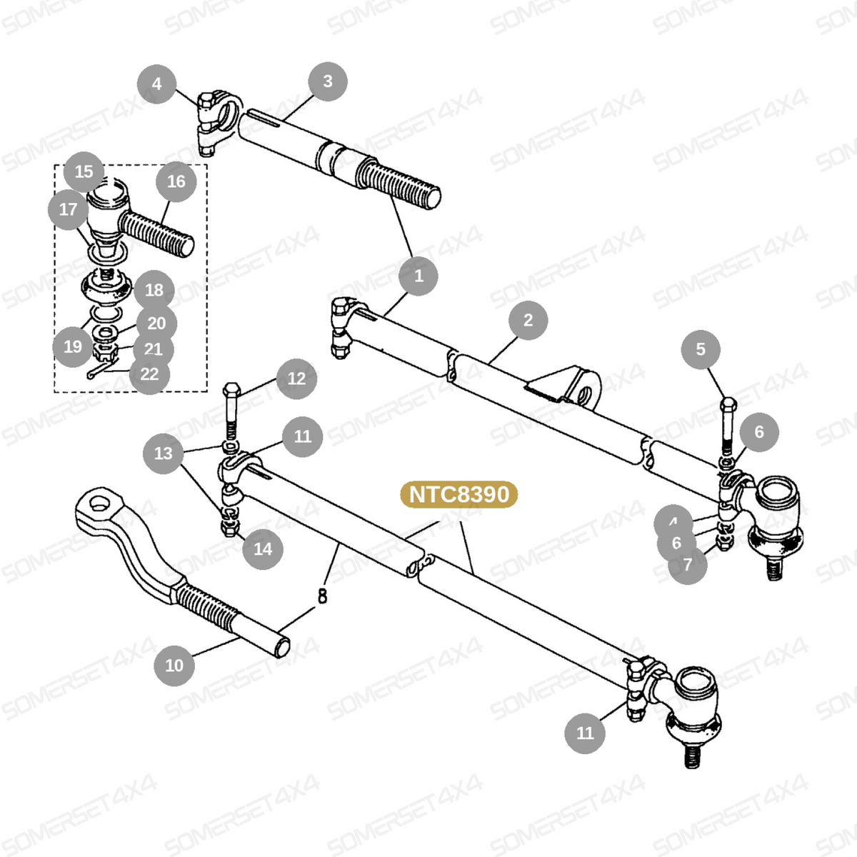 NTC8390 LAND ROVER - TUBE - TRACK ROD - DRAG LINK AND DAMPERS - DRAG LINK From ALLMAKES