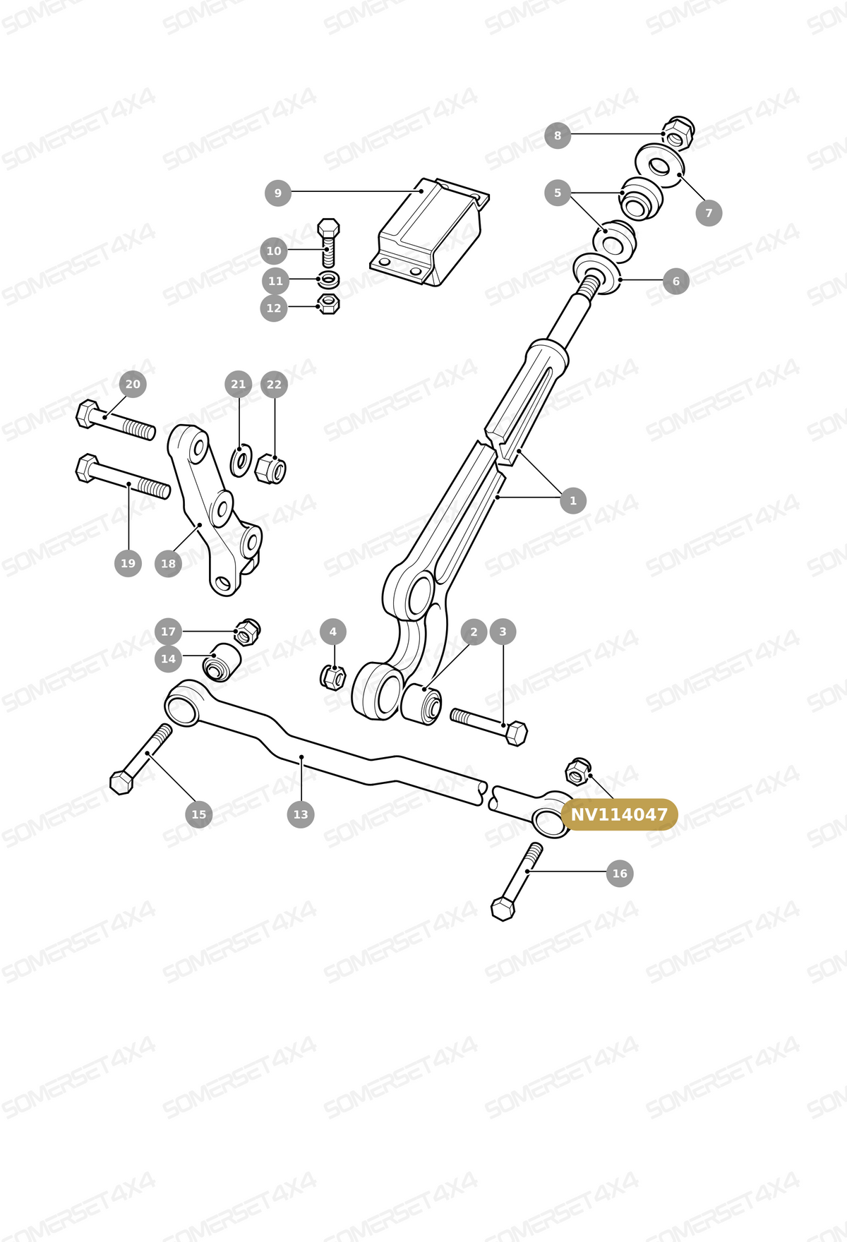 NV114047 LAND ROVER - NUT - FRONT RADIUS ARM - M14 From PR2 ALLMAKES OE