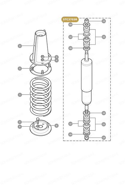 STC3703R LAND ROVER - SHOCK ABSORBER - FRONT SUSPENSION From ALLMAKES