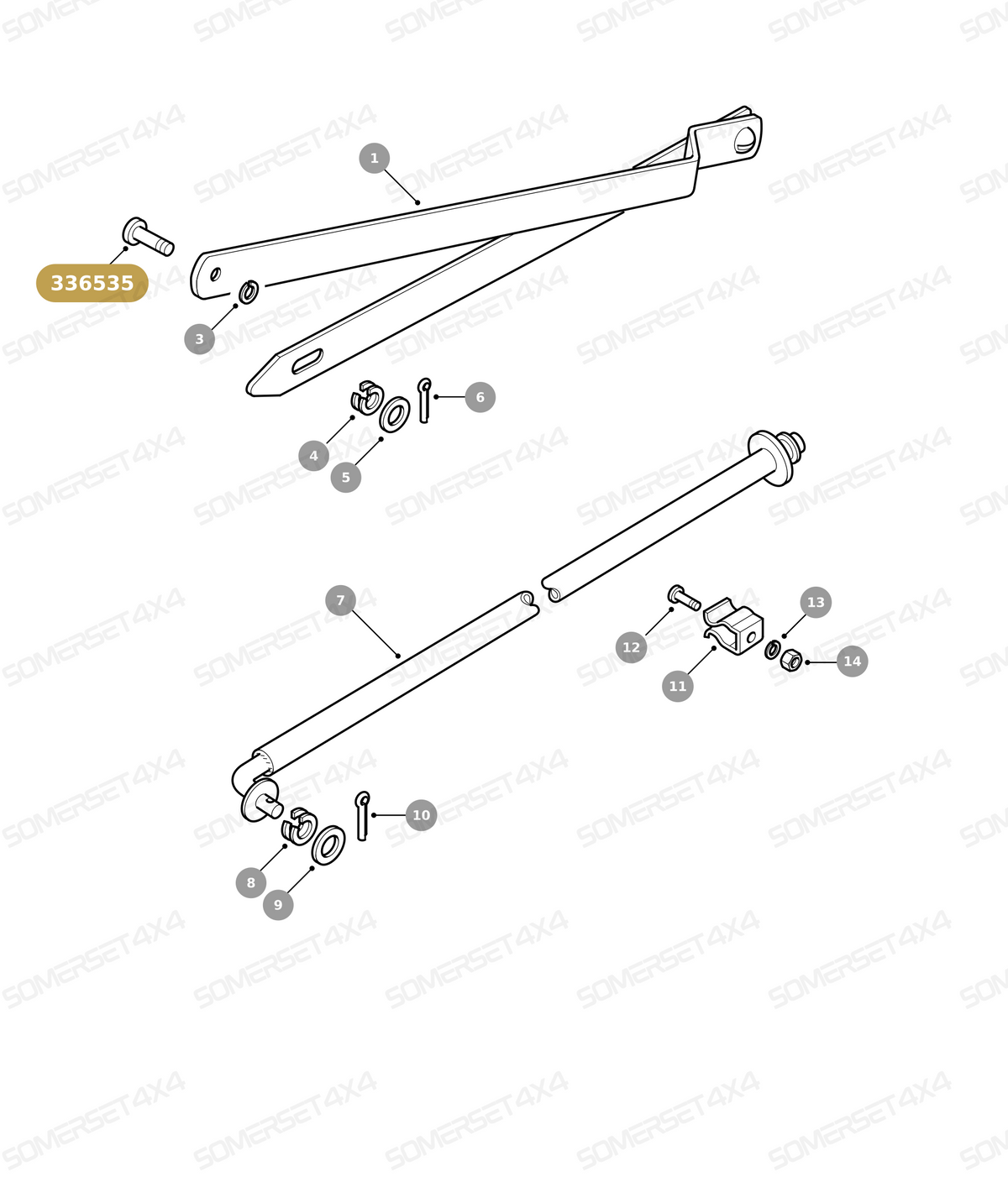 336535 LAND ROVER - PIVOT PIN From ALLMAKES